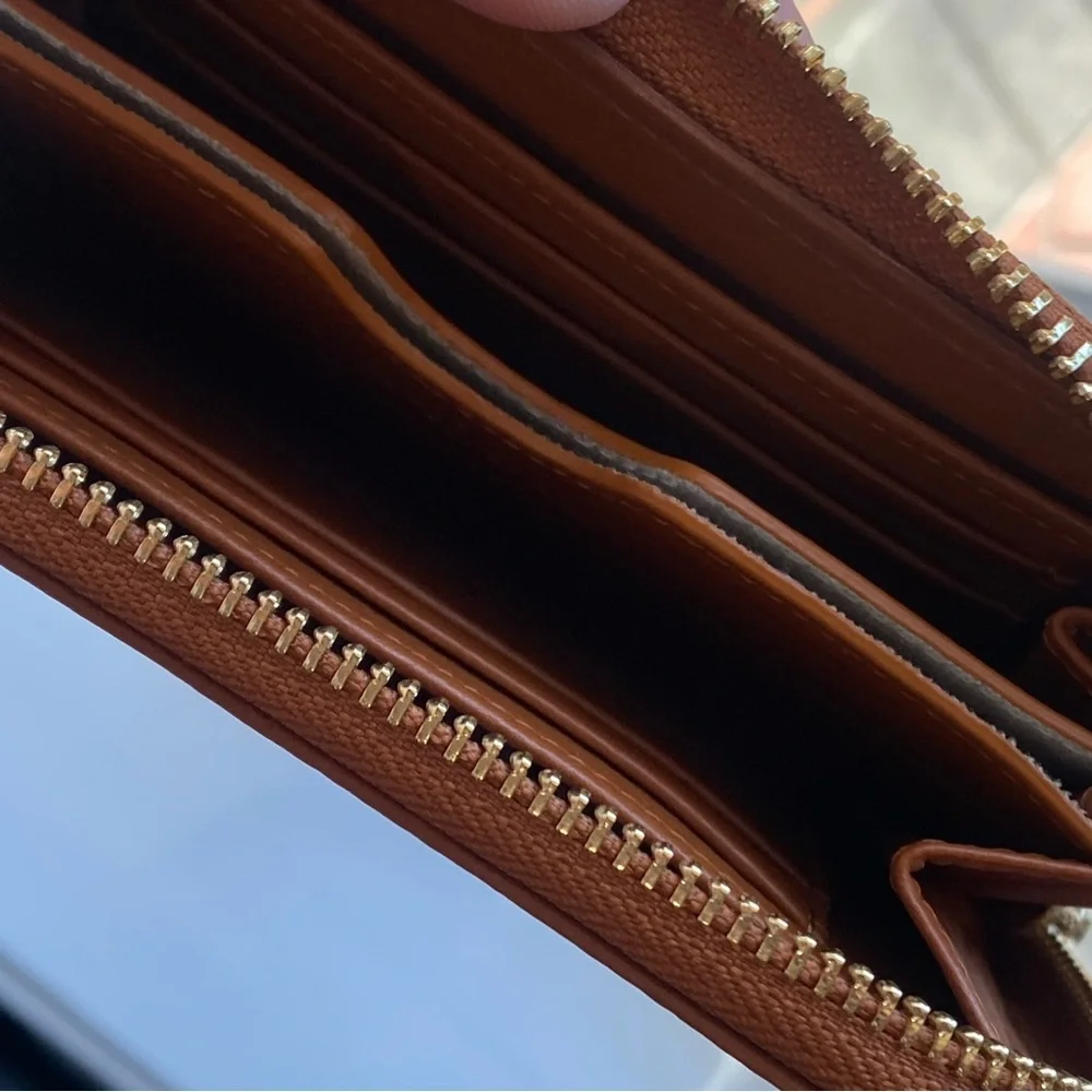 Mark & Graham brown leather monogrammed wallet
